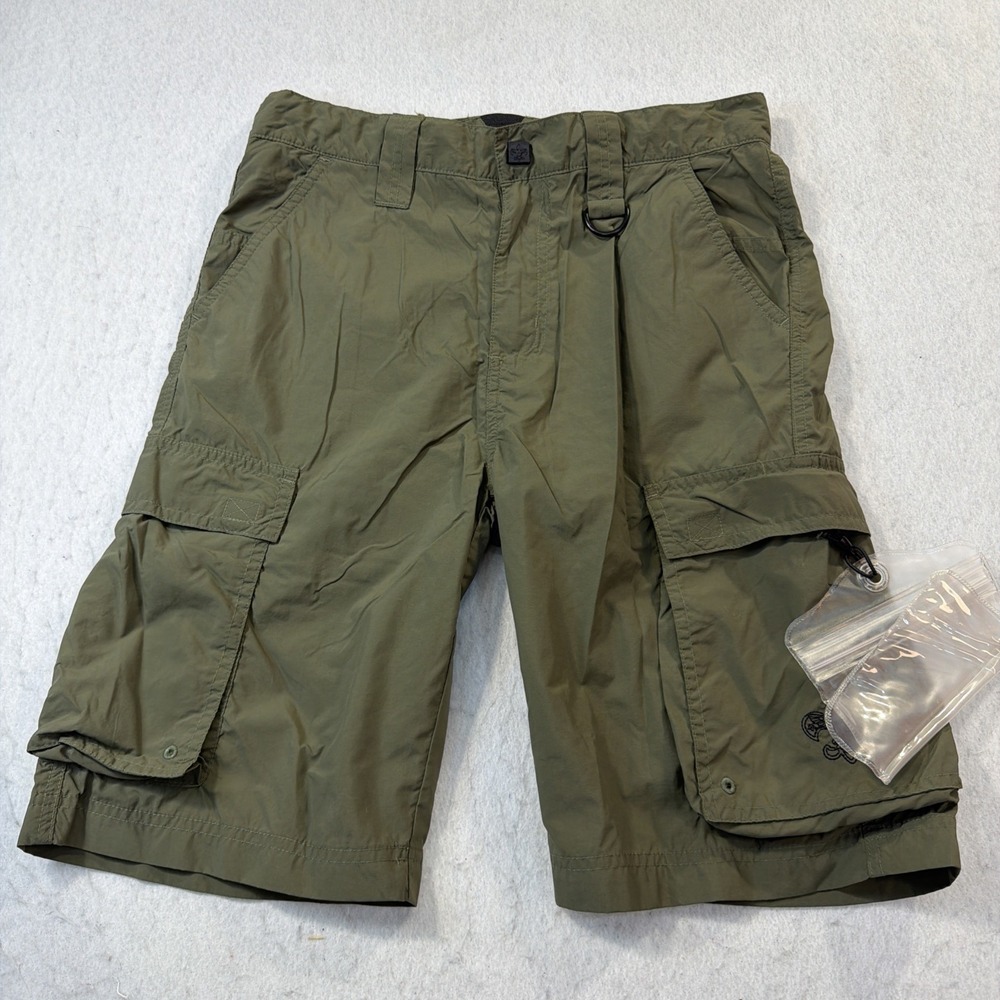 Boy Scout Of America Centennial Cargo Shorts Youth Lg Green Supplex Nylon 9.5"